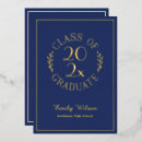 Recherche de blue and gold graduation invitations Élégant