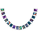 Search for green and purple bunting flags Party