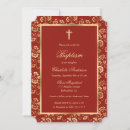 Search for red christening invitations Baby