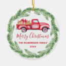 Search for red truck ornaments Watercolor