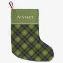 Search for green plaid christmas stockings Rustic