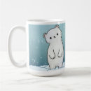 Search for polar bear in snow mugs Cute
