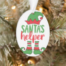 Search for cute elf ornaments Santa's helper