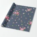 Search for navy floral wrapping paper Vintage