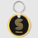 Search for s initial keychains Black