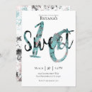 Search for teal black sweet 16 invitations Turquoise