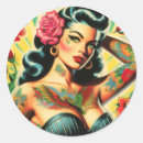 Search for retro tattoo stickers Pinup
