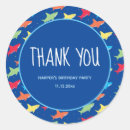 Search for shark party stickers Blue
