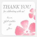 Search for pink flowers thank you stickers Tropical