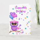 Recherche de hibou anniversaire cartes Violet