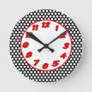 Recherche de pois rouge et blanc horloges Rétro