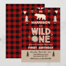 Search for lumberjack wild one birthday invitations Plaid