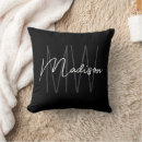Recherche de noir blanc moderne coussins Typographie de script