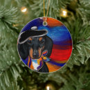 Search for weiner dog ornaments Black and tan dachshund