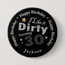 Search for funny 30th birthday buttons Typography