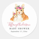 Search for watercolor cat stickers Girl baby shower