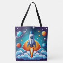 Search for outer space tote bags Rocket