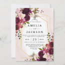 Search for bordeaux wedding invitations Watercolor