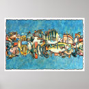 Recherche de poissons abstraits posters Coloré