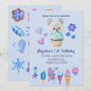 Search for ice cream 1st birthday invitations Watercolor