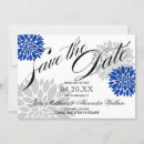 Recherche de bleu royal gris argenté invitations Floral