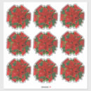 Search for red and white poinsettia stickers Xmas