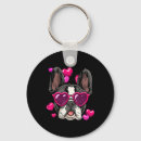 Search for love french bulldog keychains Heart