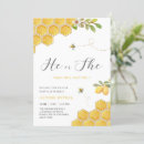 Search for bumble bee gender reveal invitations Watercolor