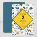 Search for construction site birthday invitations Bulldozer