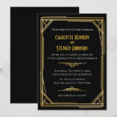 Recherche de great gatsby invitations Noir et or