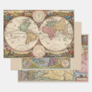 Search for old world map wrapping paper Cartography