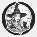 Search for owl and cat stickers Witch