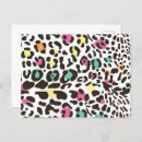 Recherche de empreinte de léopard rose cartes postales Coloré