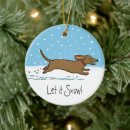 Search for weiner dog ornaments Xmas