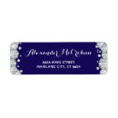 Search for navy blue and silver return address labels Chic