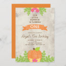 Search for little pumpkin birthday invitations Rustic