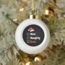 Search for funny naughty nice ornaments Santa