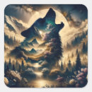Search for wolf howling moon stickers Night