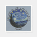 Search for starry night sky napkins Vincent van gogh