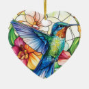 Search for stained glass birds ornaments Hummingbird