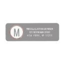 Search for grey and white monogram wedding return address labels Couple