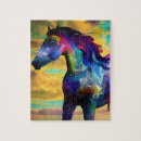 Recherche de cheval mustang puzzles Bleu