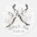 Search for deer in the woods stickers Couple
