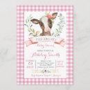 Search for farm baby girl shower invitations Pink gingham