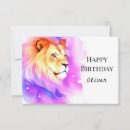 Search for digital lion cards Watercolor