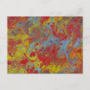 Recherche de papier marbré cartes postales Bleu