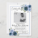 Search for navy blue funeral invitations Floral