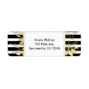 Search for black gold floral return address labels Stripes