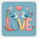 Search for whimsical bird stickers Love birds