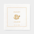Search for gold foil wedding napkins Typography